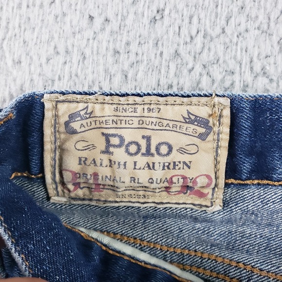 Polo Ralph Lauren Jeans Mens 33x31 Denim The Varick Slim Straight Distressed - Picture 10 of 15